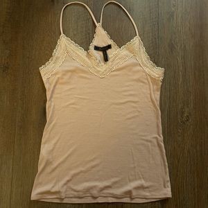 Lacey racer back strap camisole blush pink